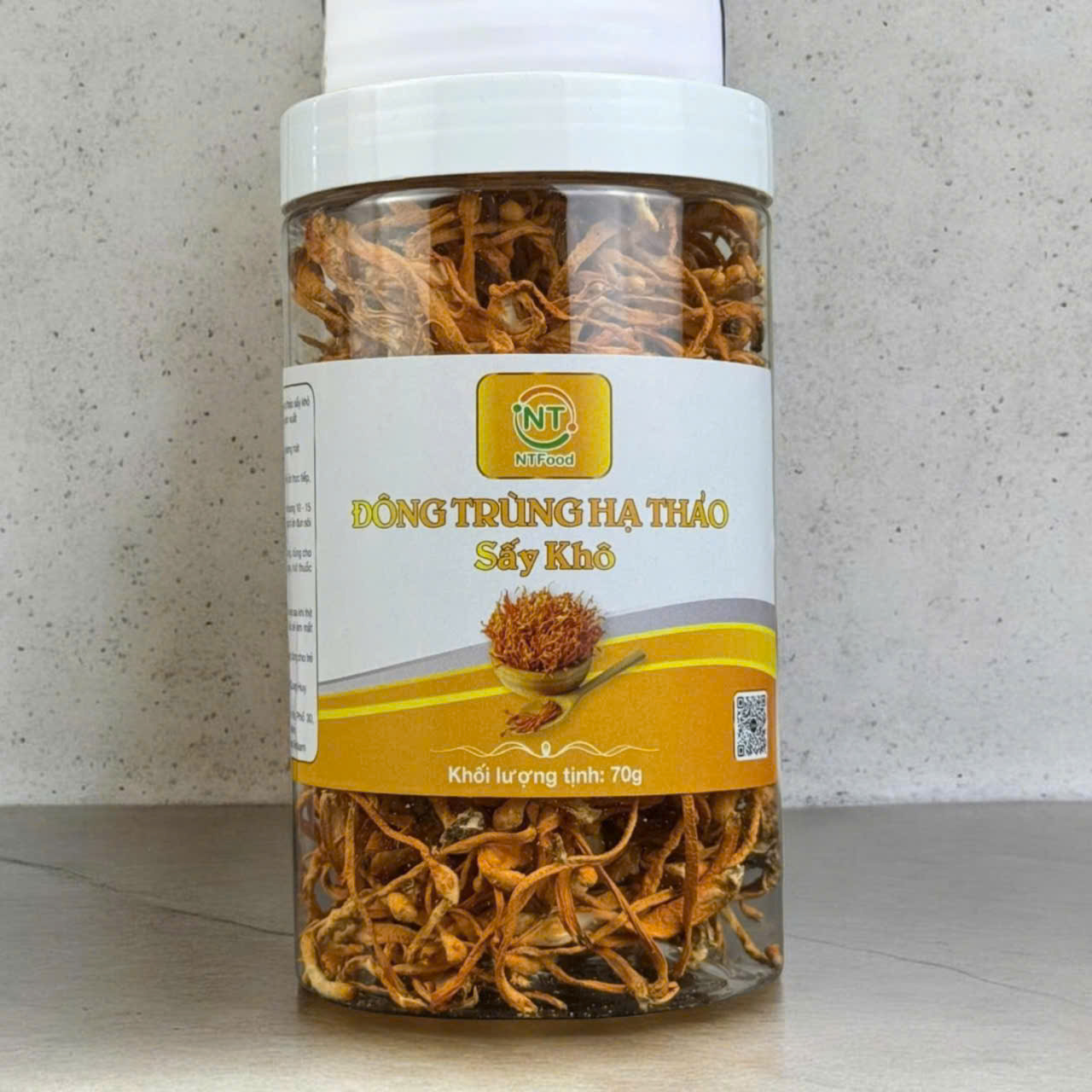 Nấm Đông Trùng Hạ Thảo sấy khô Hũ 70gr NTFood - Nhất Tín Food