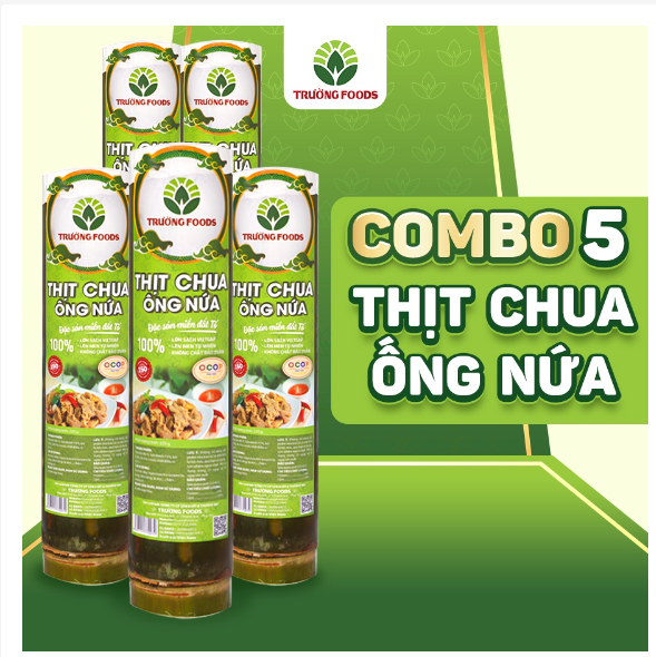 Combo 5 ống thịt chua ống nứa trường foods