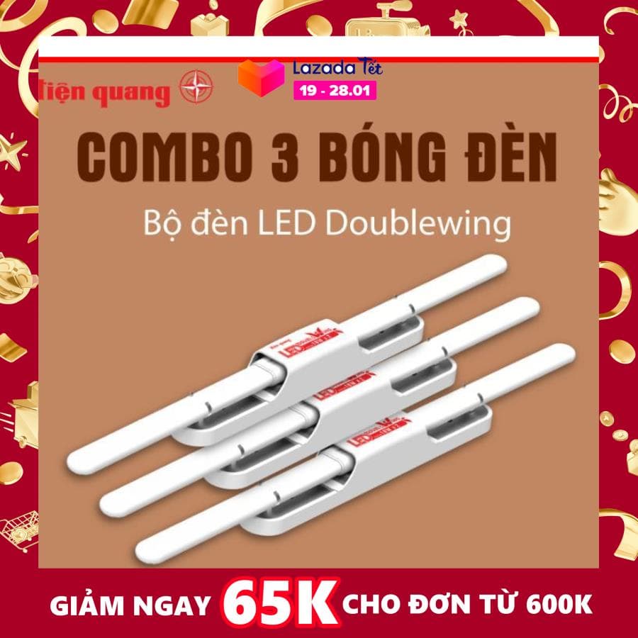Combo 3 Bộ đèn LED Doublewing Điện Quang ĐQ LEDDW01 36765 (36W daylight)