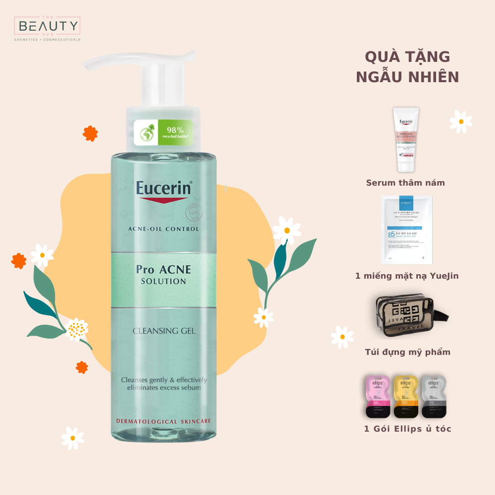 Gel Rửa Mặt Eucerin Dành Cho Da Nhờn Mụn Pro Acne Solution Cleansing Gel 200ml Chính Hãng