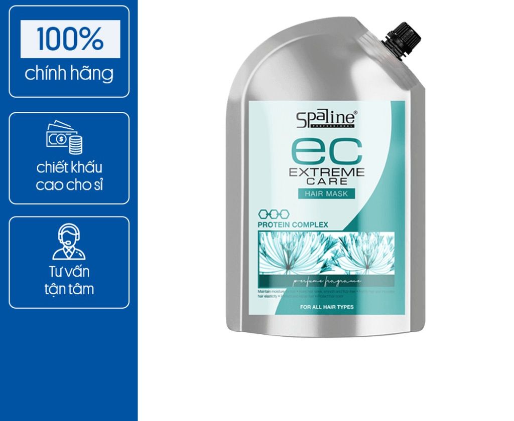 Túi hấp mặt nạ chăm sóc tóc spaline 850ml protein complex