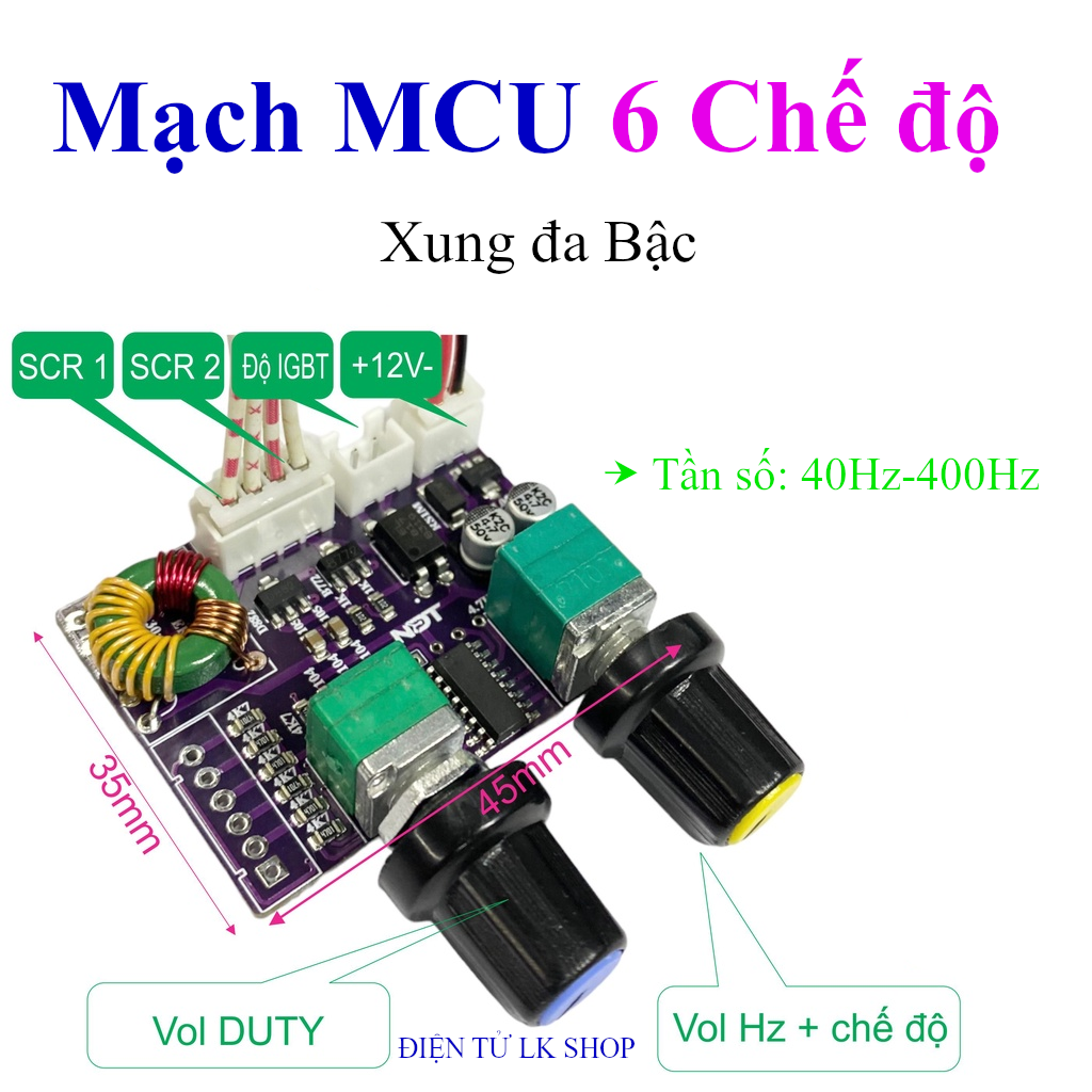 Mạch mcu 6 chế độ xung đa bậc mẫu new - điện tử lk shop