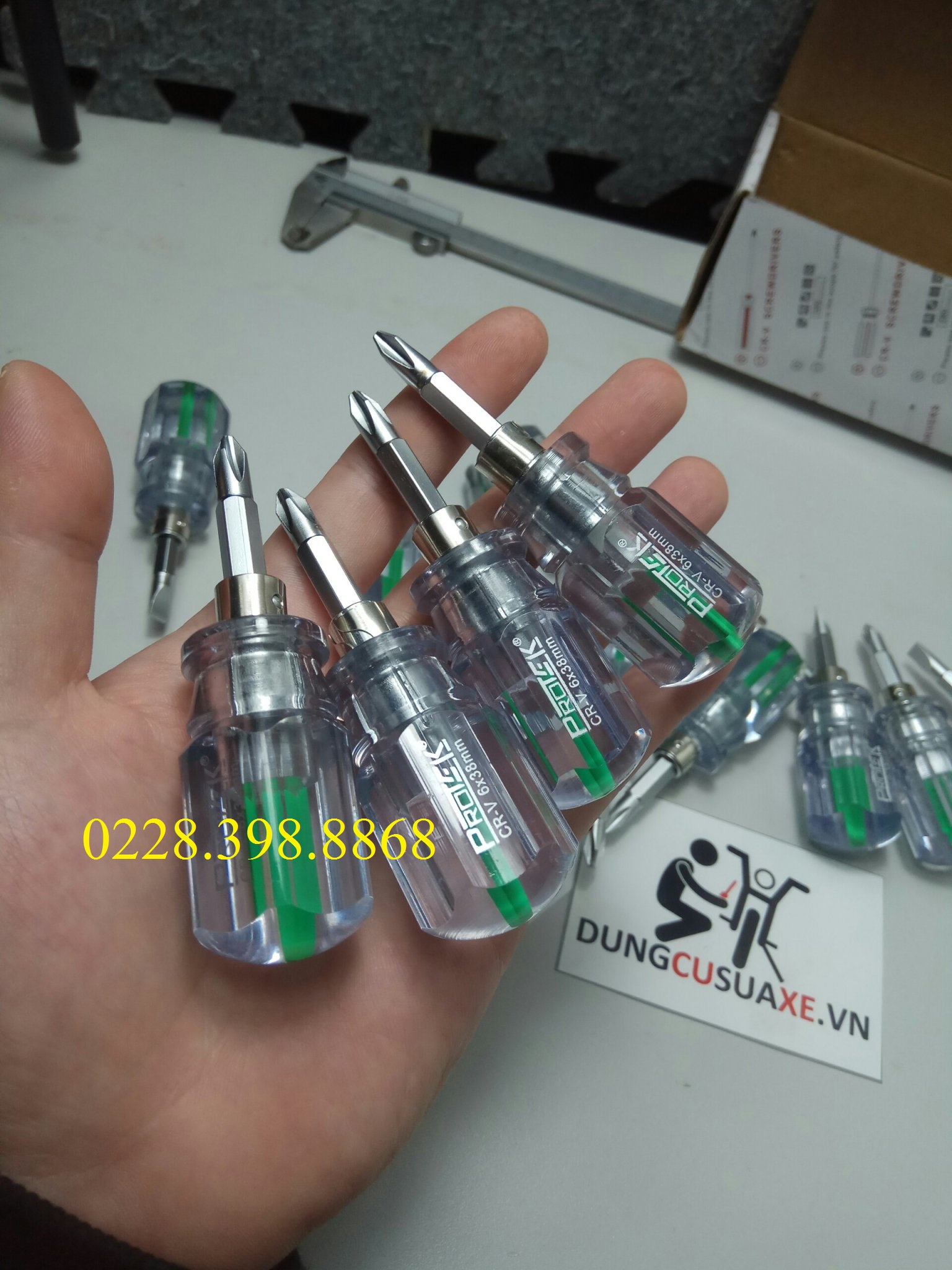 [HÀNG CHÍNH HÃNG] [ ẢNH THẬT] Tô Vít Lùn 2 Đầu Protek Tiện Lợi Sửa Xe Máy ( giá tính trên 1 cái ) [CHO KHÁCH XEM HÀNG]