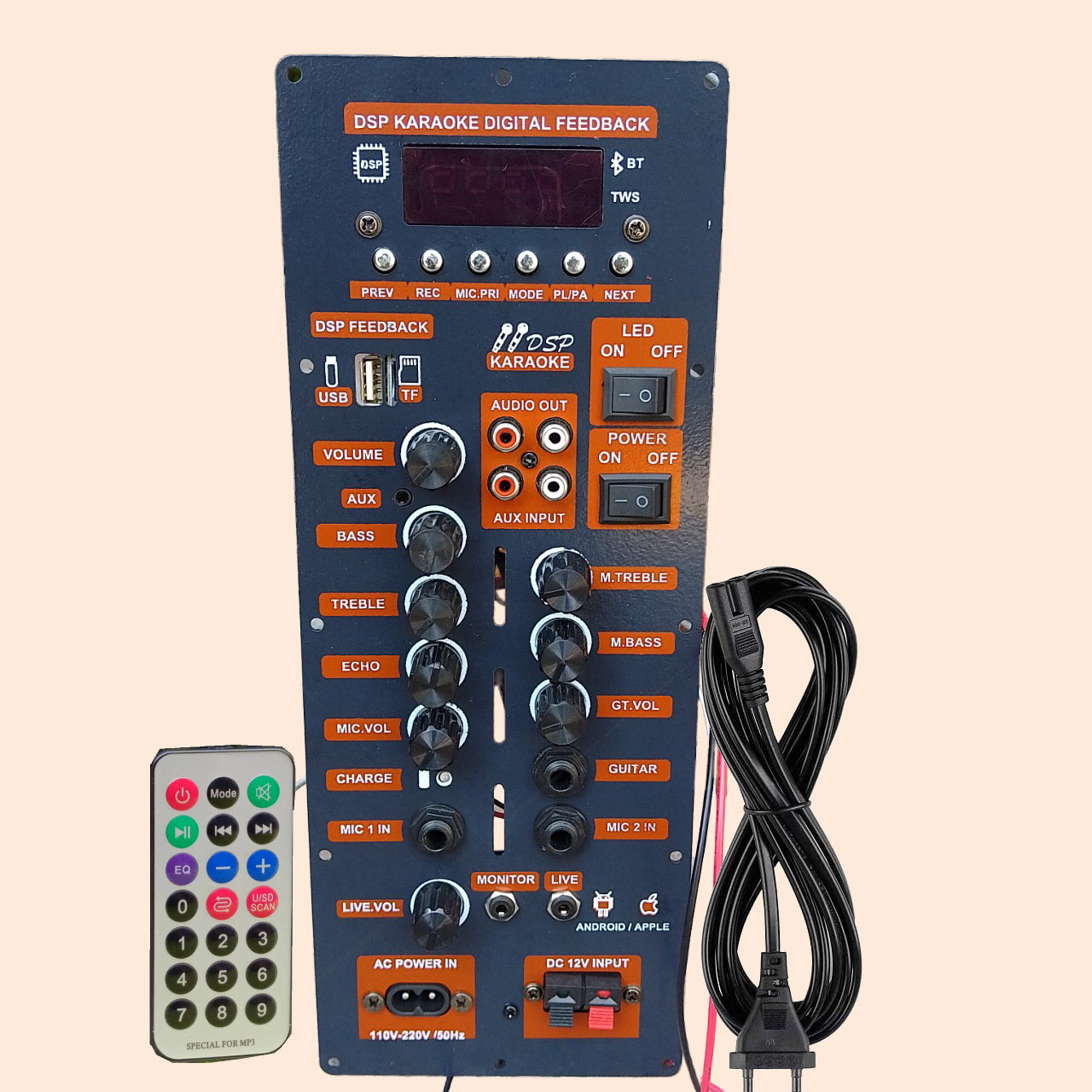 Mạch loa kéo CS8673E 130W LIVESTREAM - DSP Lập Trình Chống Hú Mẫu mới 2023 có chỉnh Gain Mic