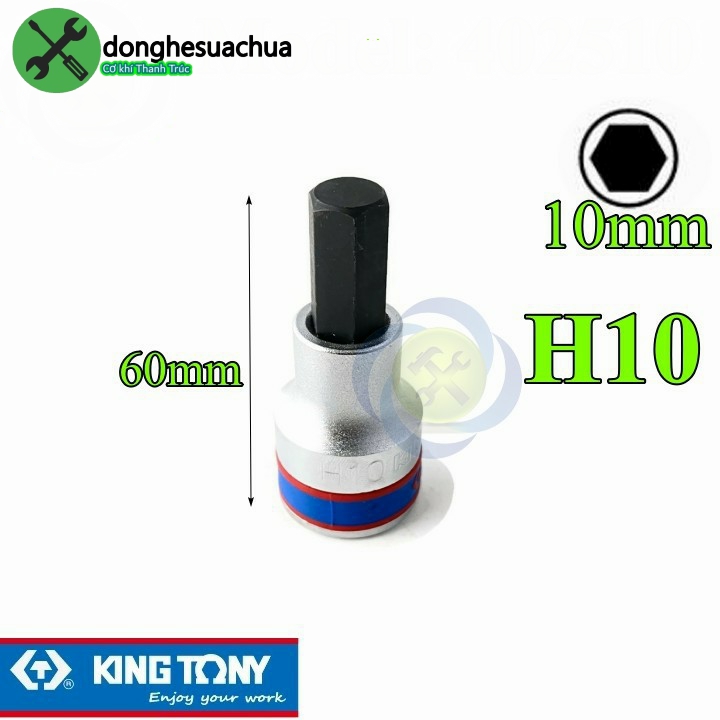 Tuýp lục giác 10mm kingtony 402510 loại 1/2 dài 60mm