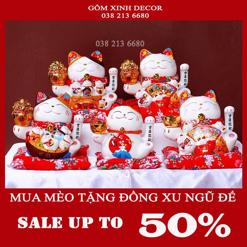 Mèo thần tài vẫy tay giá rẻ vô địch16 cm Mèo thần tài Nhật Bản-Mèo thần tài may mắn