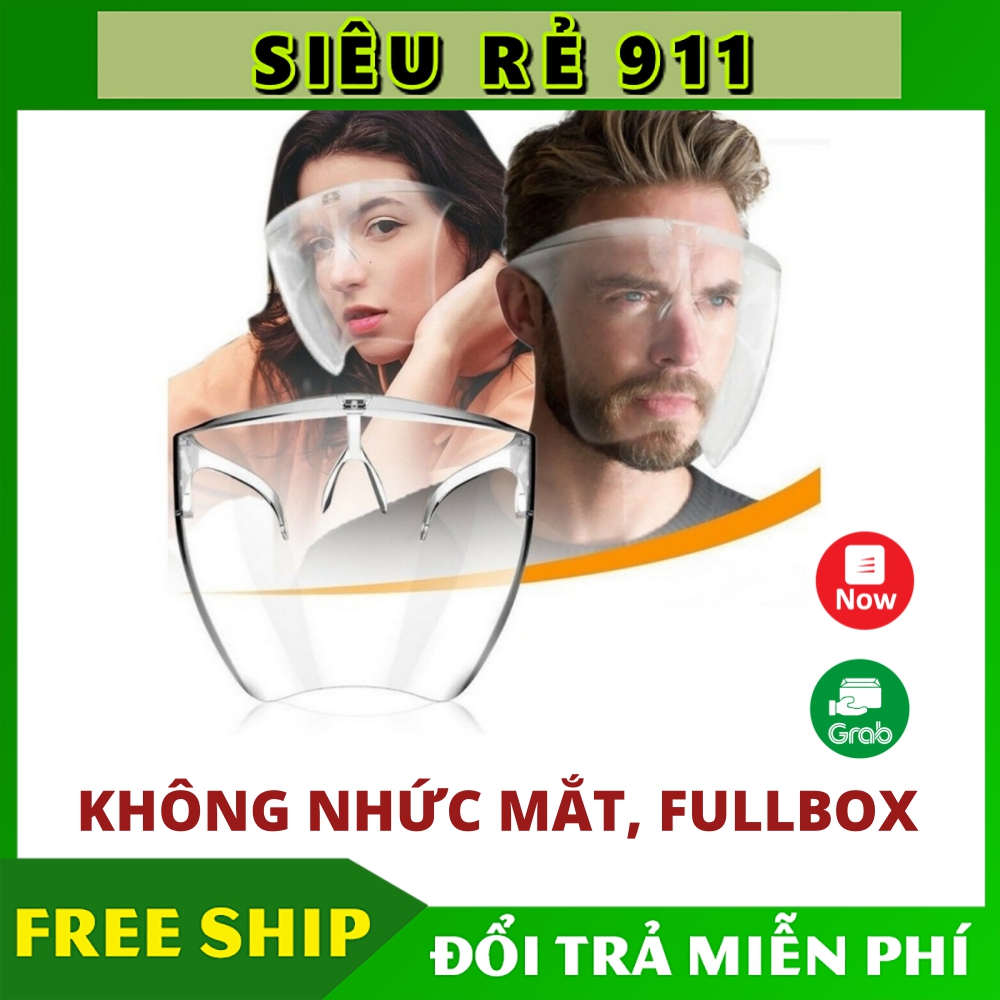 Mặt nạ bảo hộ, tấm che mặt, kính chắn bảo hộ phòng chống dịch face shield, giúp chống giọt bắn full face