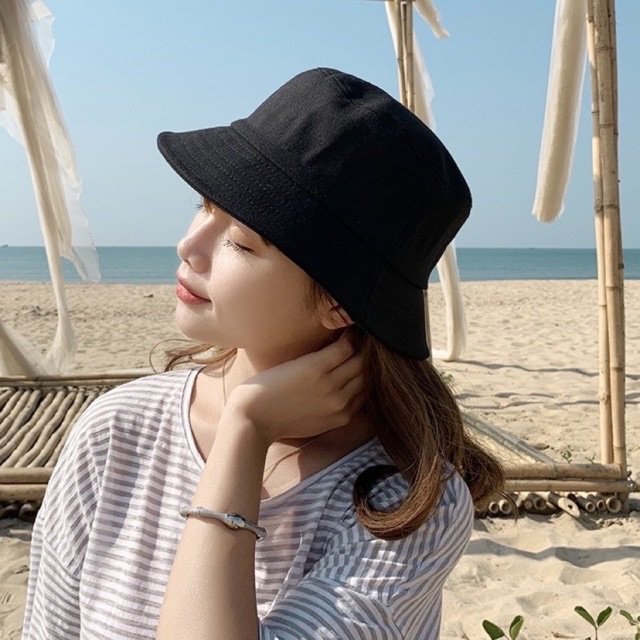 Mũ bucket trơn ĐEN, mũ tai bèo đen thời trang cá tính siêu hot