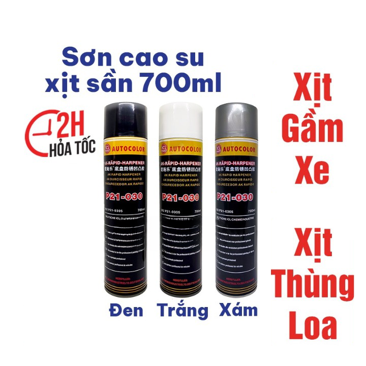 Xịt gầm chống ồn, chống gỉ, chống đá văng, xịt babule màu đen Autocolor 700ml SONQUANGPHU8856
