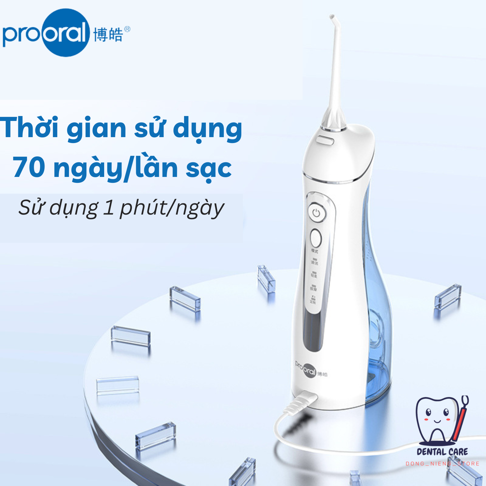 Máy Tăm Nước Prooral 5025 (nâng cấp của Prooral 5002) làm sạch răng miệng