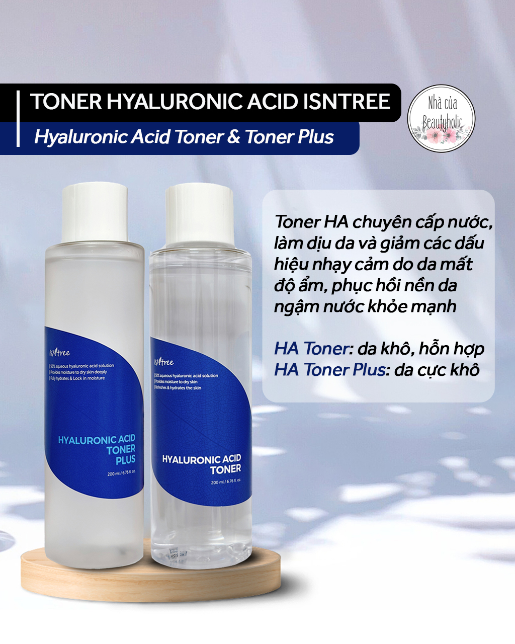 [Nhacuabeautyholic] Toner HA cấp nước ISNTREE HYALURONIC ACID TONER