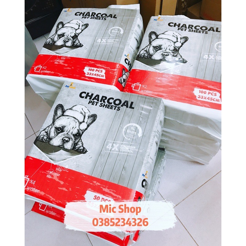 Bịch tã lót than hoạt tính cho chó mèo đi vệ sinh vào khay, chuồng khử mùi, thấm hút siêu tốt Charcoal
