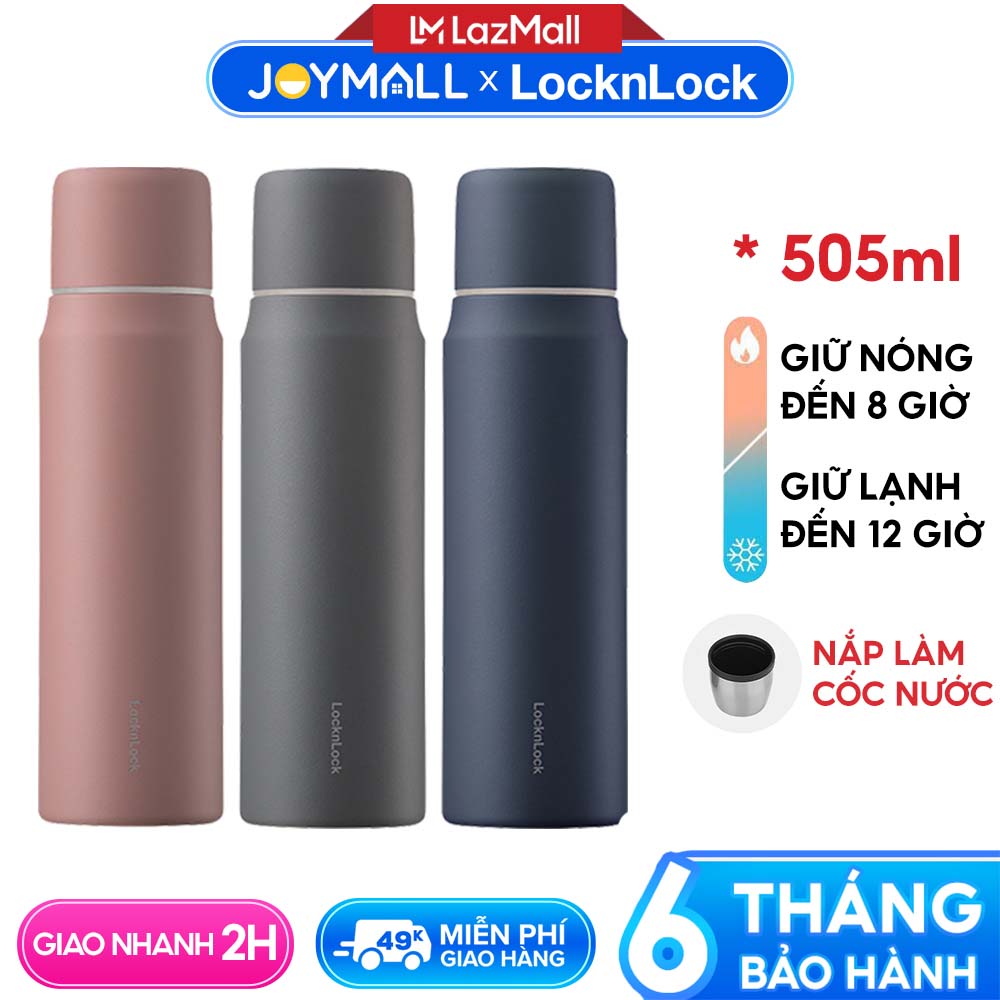 Bình giữ nhiệt LocknLock 505ml Maman Cup Vacuum Bottle LHC1487 - Hàng chính hãng, nắp dùng làm cốc n