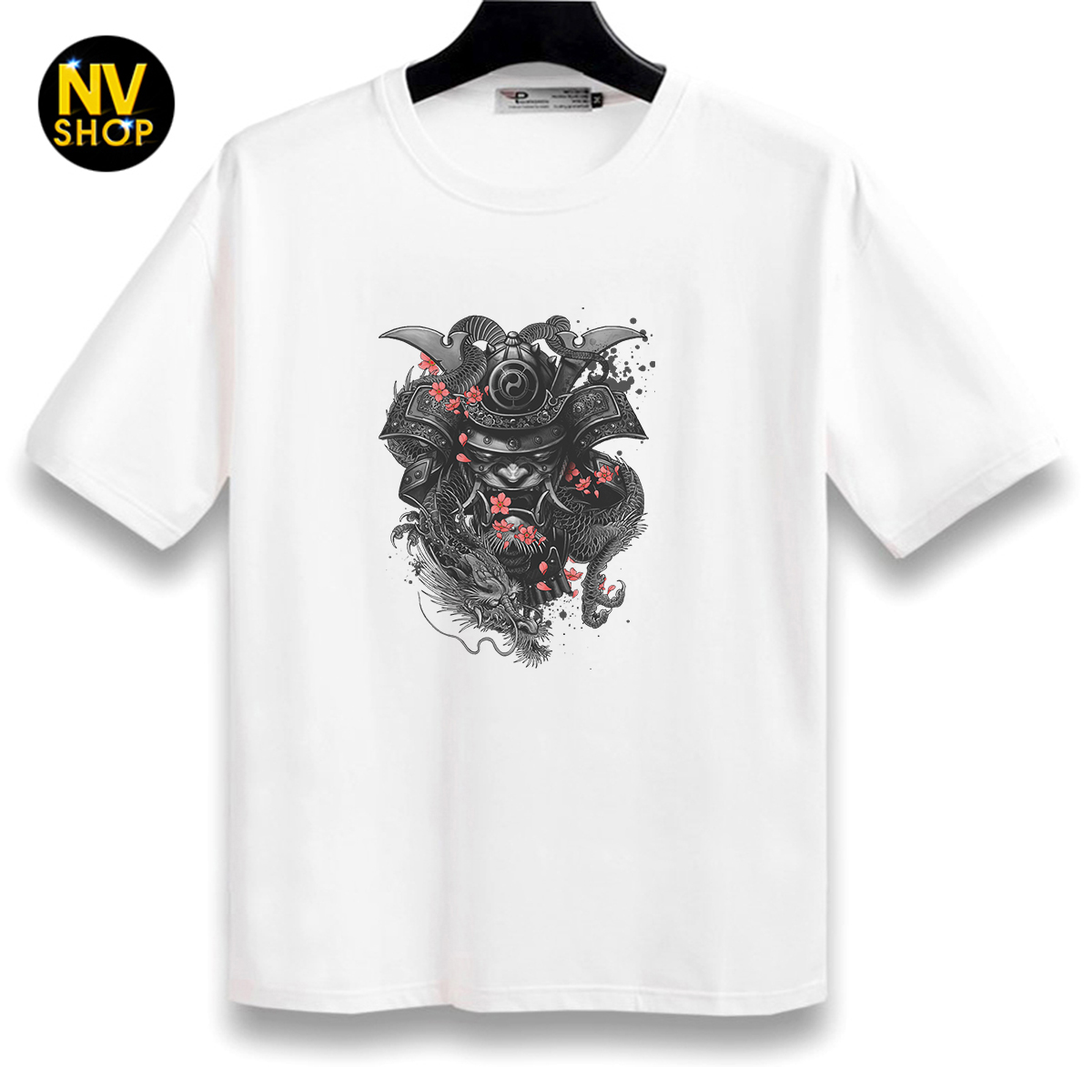 Áo thun unisex freesize tay lỡ "in hình samurai"