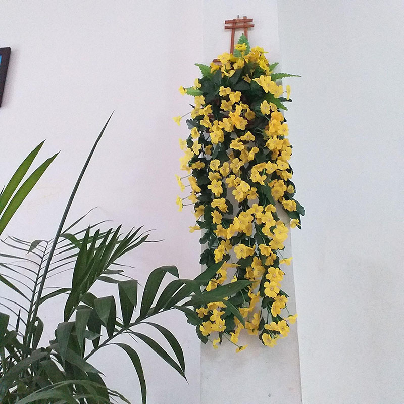 Giỏ Hoa Rũ Treo Tường hoa giả Monisa Gift chất như nước cất [TẶNG KÈM GIỎ TRÚC 15K] Hoa giả trang trí SIÊU ĐẸP.