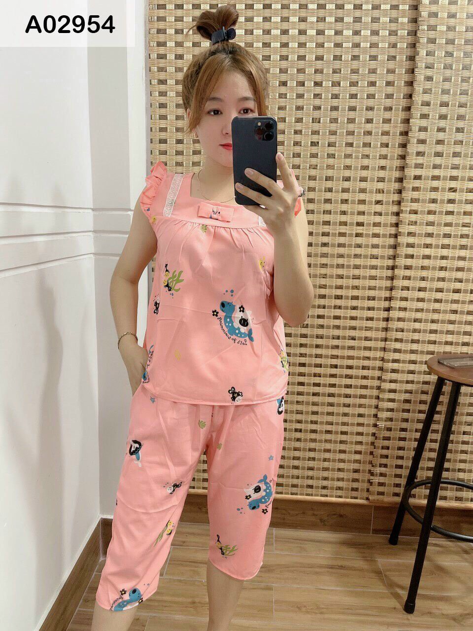 Set bộ kate lụa lững dễ thương