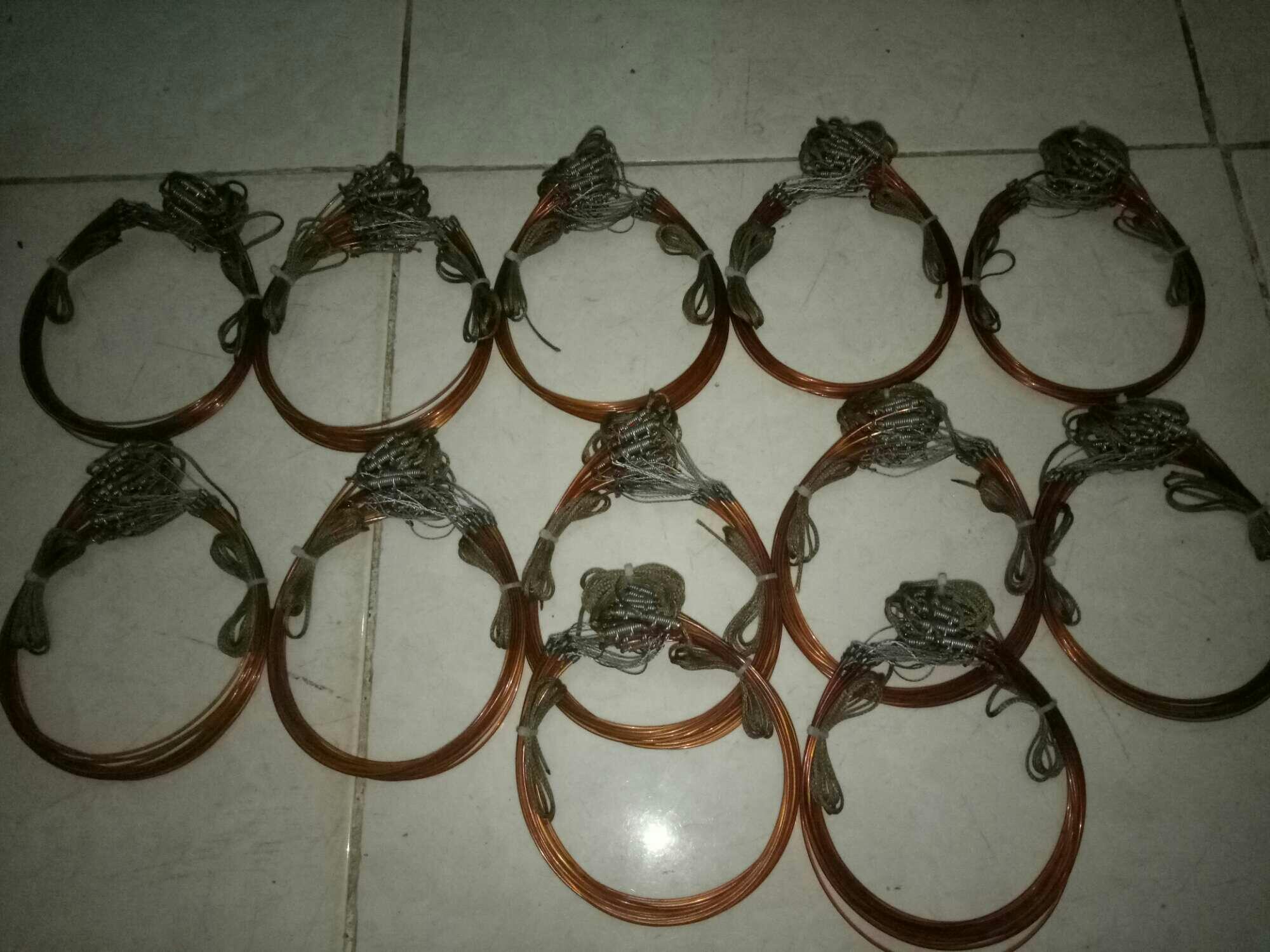 thòng dây chống xoắn 360• bẫy quốc, bìm bịp 1 bộ 20 vòng, tàng hình màu cỏ khô