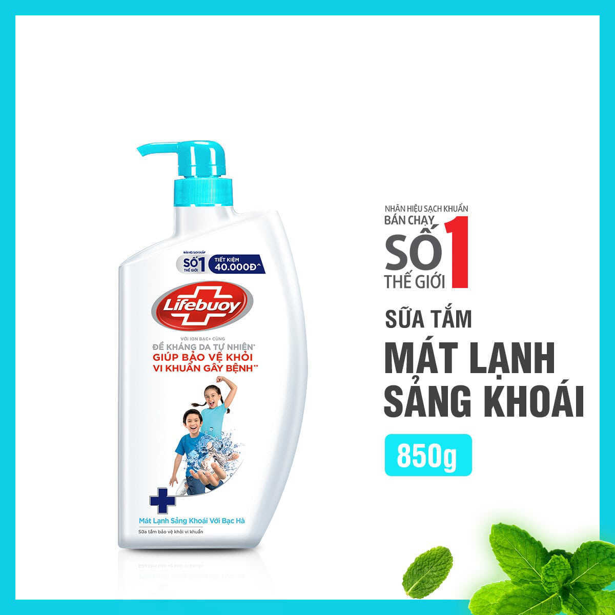 Sữa Tắm Lifebuoy Mát lạnh sảng khoái 850g