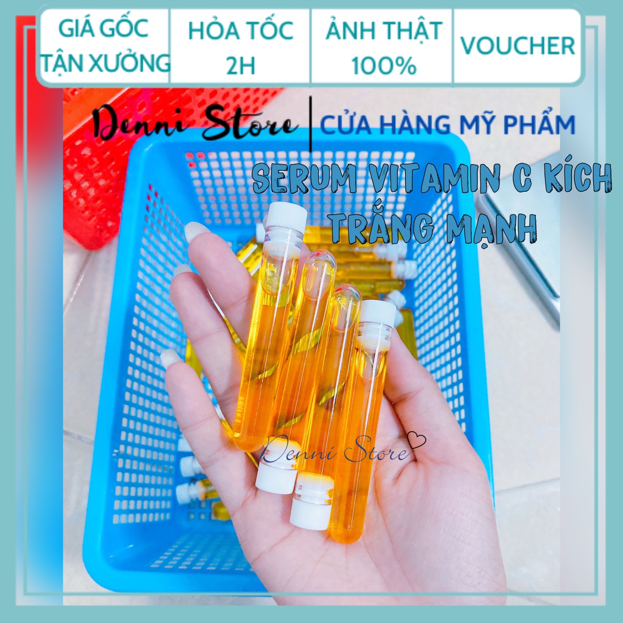 Sỉ 20 ống 5ml nước kích trắng VTM C pha kem loại xịn