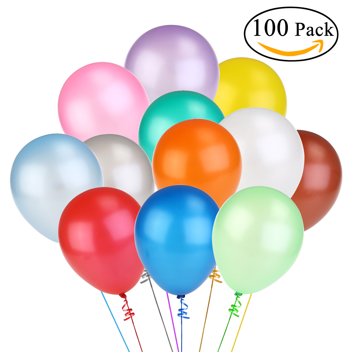 Bịch 100 bong bóng tròn trang trí tiệc tùng, sinh nhật, party - nhiều màu
