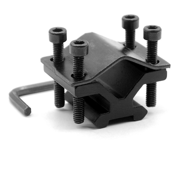 Kẹp đa năng kiểu lục giác (K4), kẹp được ống vuông, tro`n, dẹt và có chân ray 20 +1 tô vít lục giác pkb - Hàng giống như hình