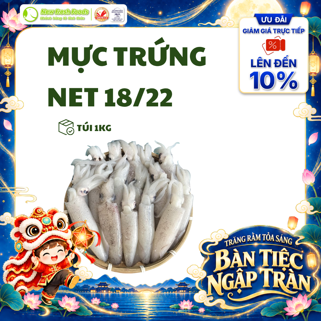 [HỎA TỐC HCM] Mực Trứng Net Làm Sạch 18-22 Con 1 kg