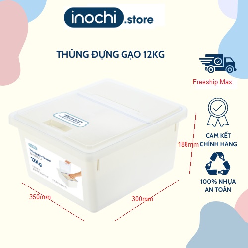 Thùng Đựng Gạo Sendai inochi 12kg -thông minh Cao Cấp Nắp Nhựa Kháng Khuẩn Chống Ẩm cao cấp tiêu chuẩn nhật