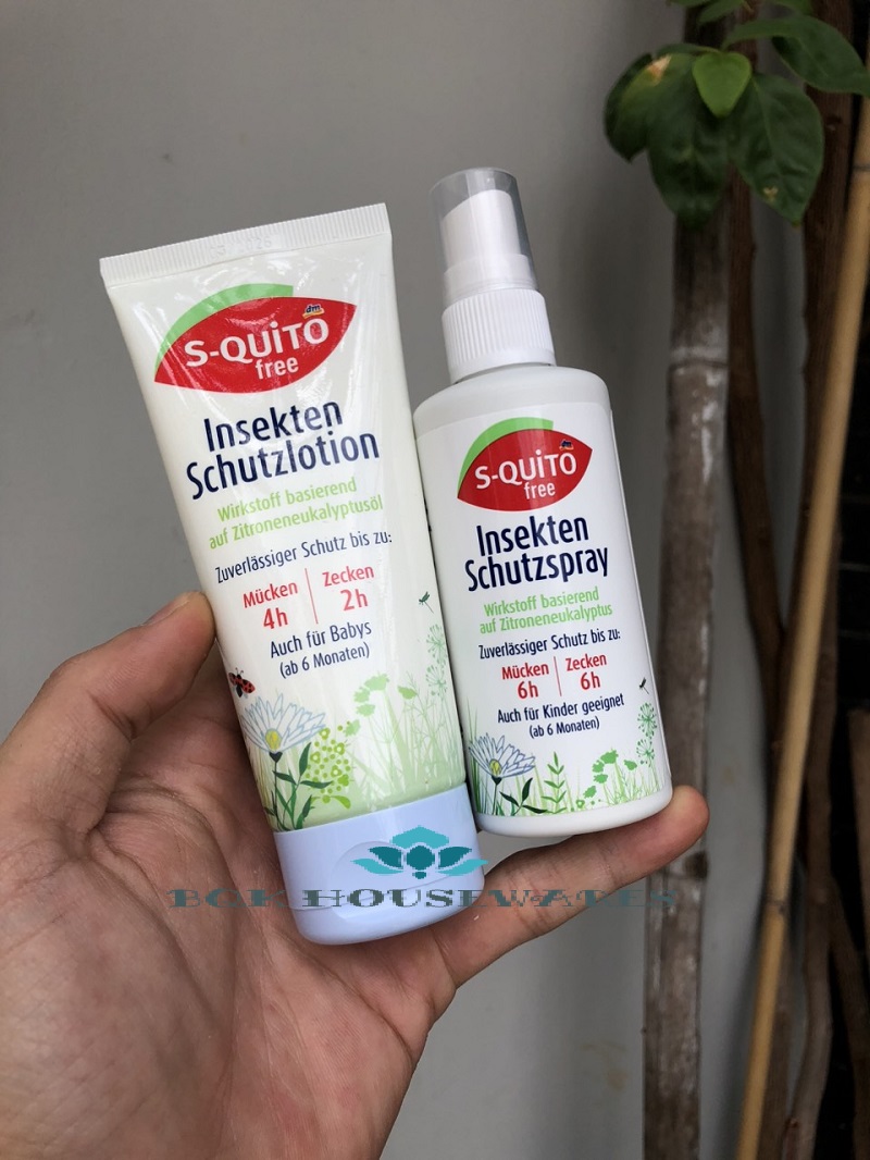 Xịt chống muỗi đốt và côn trùng cắn s-quito free, 100ml - hàng đức