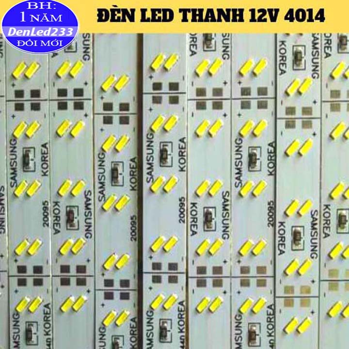 Vỉ 10 thanh led samsung 4014 điện 12v siêu sáng.