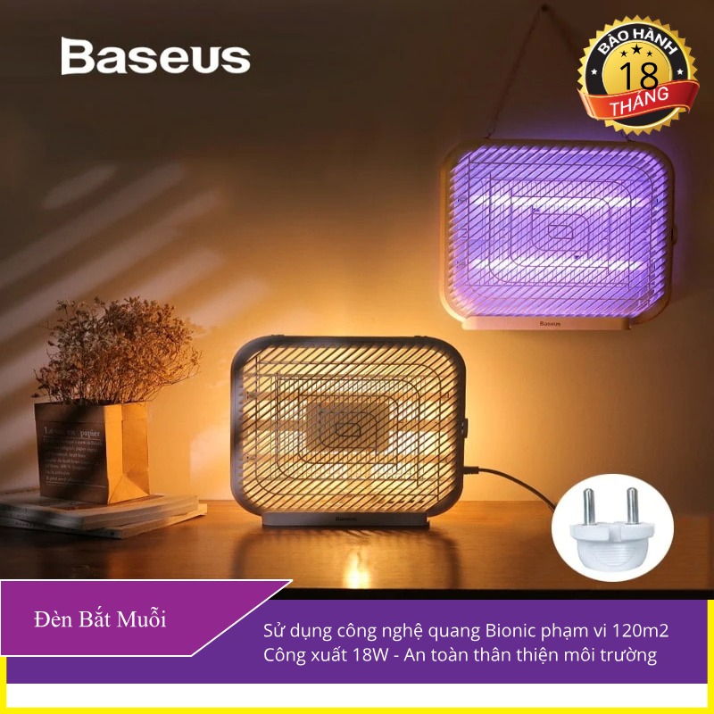 Đèn Bắt Muỗi và Côn Trùng Baseus Breeze wall-mount bug zapper treo tường để bàn (ACMWD-FA) phân phối bởi baseusstore
