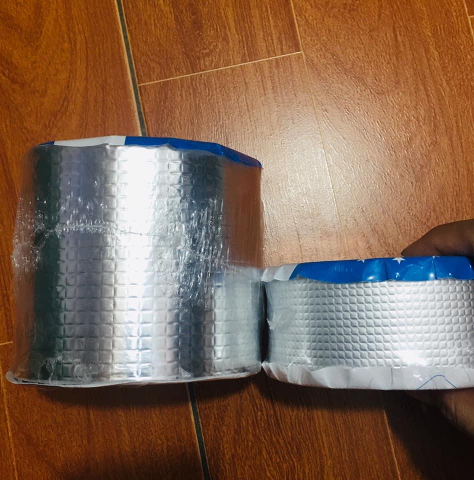 (Loại to khổ 10cmx5m) - Băng Keo Siêu Dính Đa Năng, Keo dán chống thấm đa năng cho tường, trần nhà, mái tôn, ống nước, bể nước, xô chậu, phao bơi, bể bơi, đồ bơm hơi