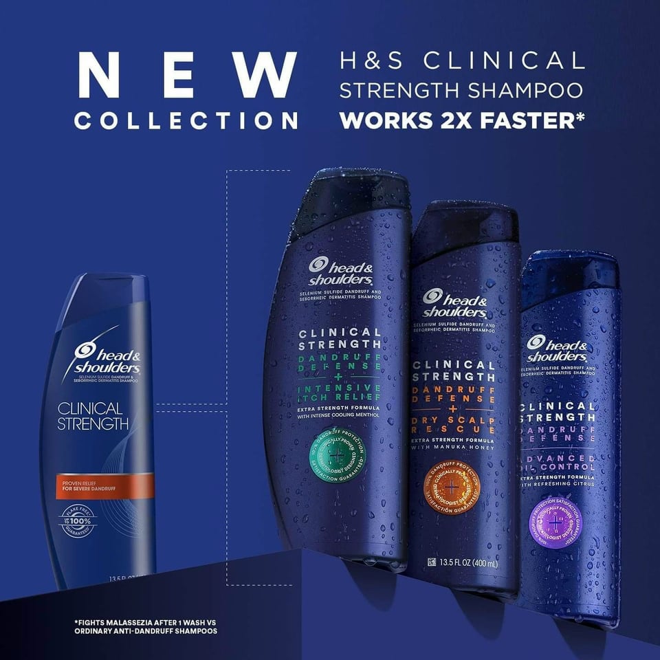 Dầu gội head & shoulders ngăn gàu, ngứa clinical dandruff 400ml