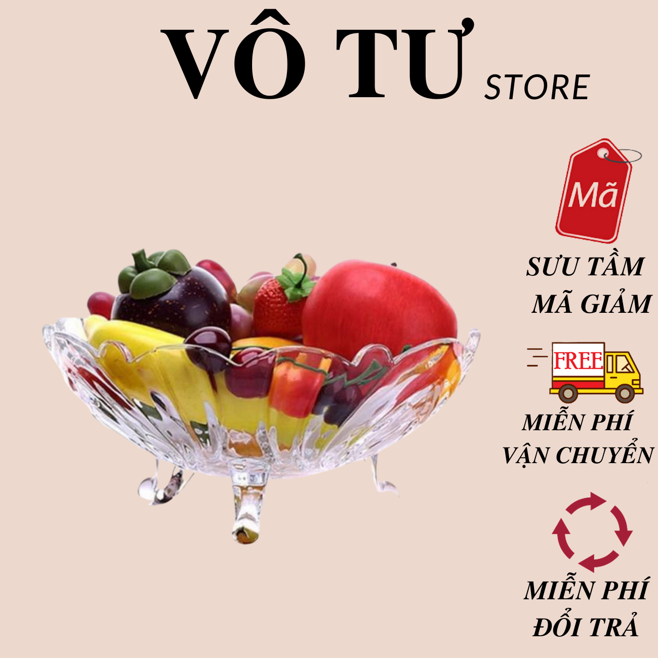 Đĩa thủy tinh size đại 3 chân sáng bóng pha lê chưng quà bánh cực đẹp cao cấp