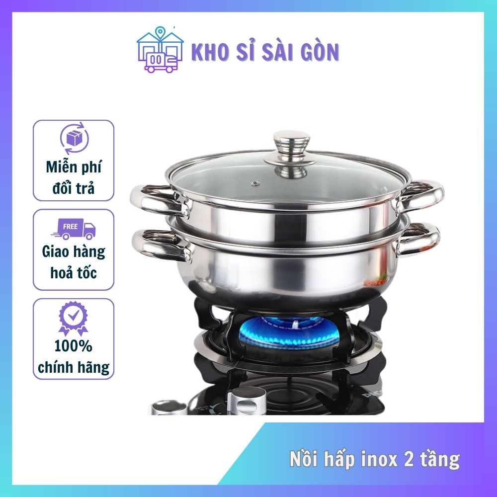 Nồi hấp 2 tầng inox xịn Tmark
