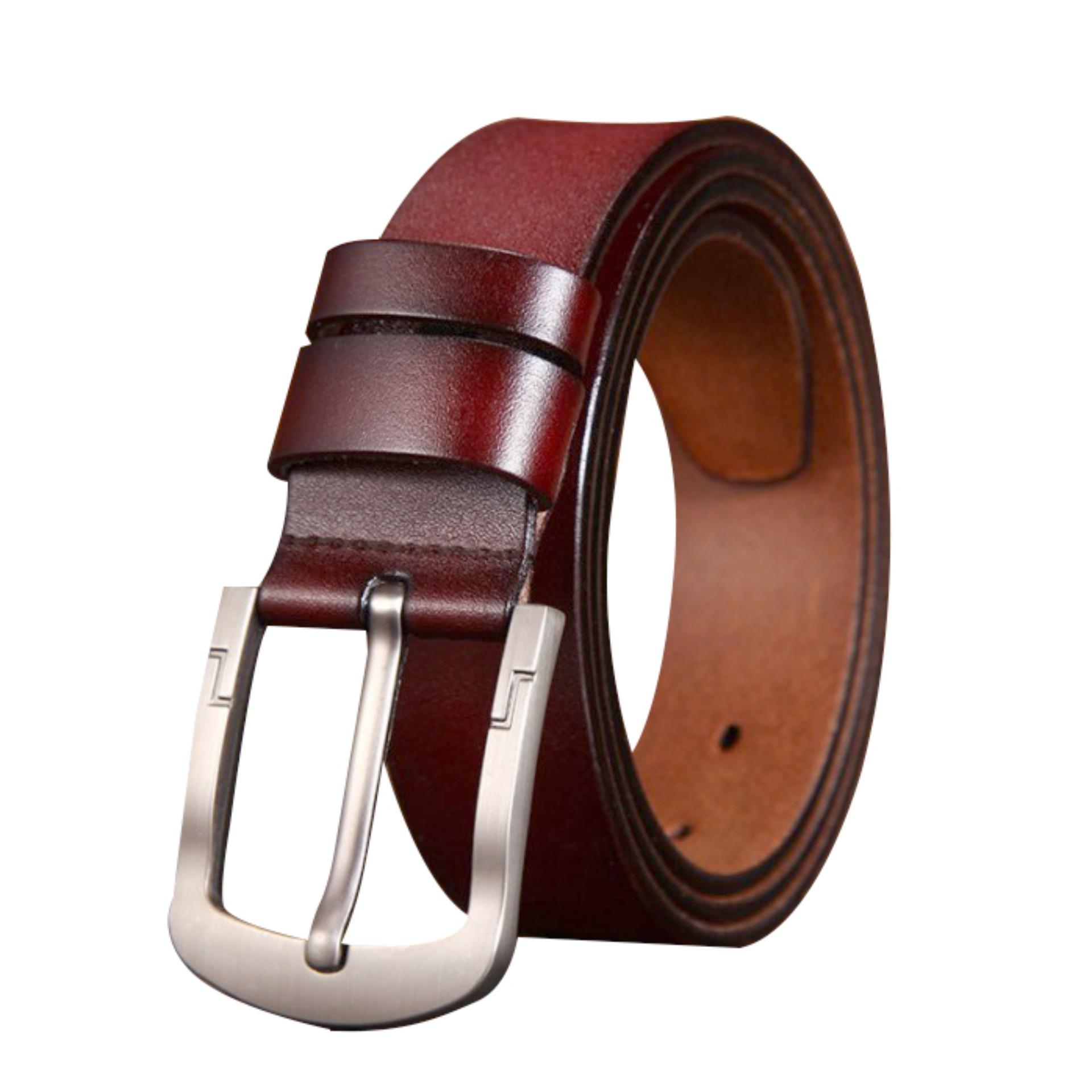 Thắt lưng da nam VRD 06 (Đen/Nâu) – dây nịt lưng nam da bò hai mặt thật 100%