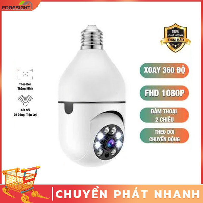 COD camera360 trong nhà camera an ninh zoomcamera wifi không dây ngoài trời 360bóng đèn FHD 1080p Rõ nétkiểu dáng độc đáo xoay 360 độ hỗ trợ hồng ngoại và flash màu quay đêm