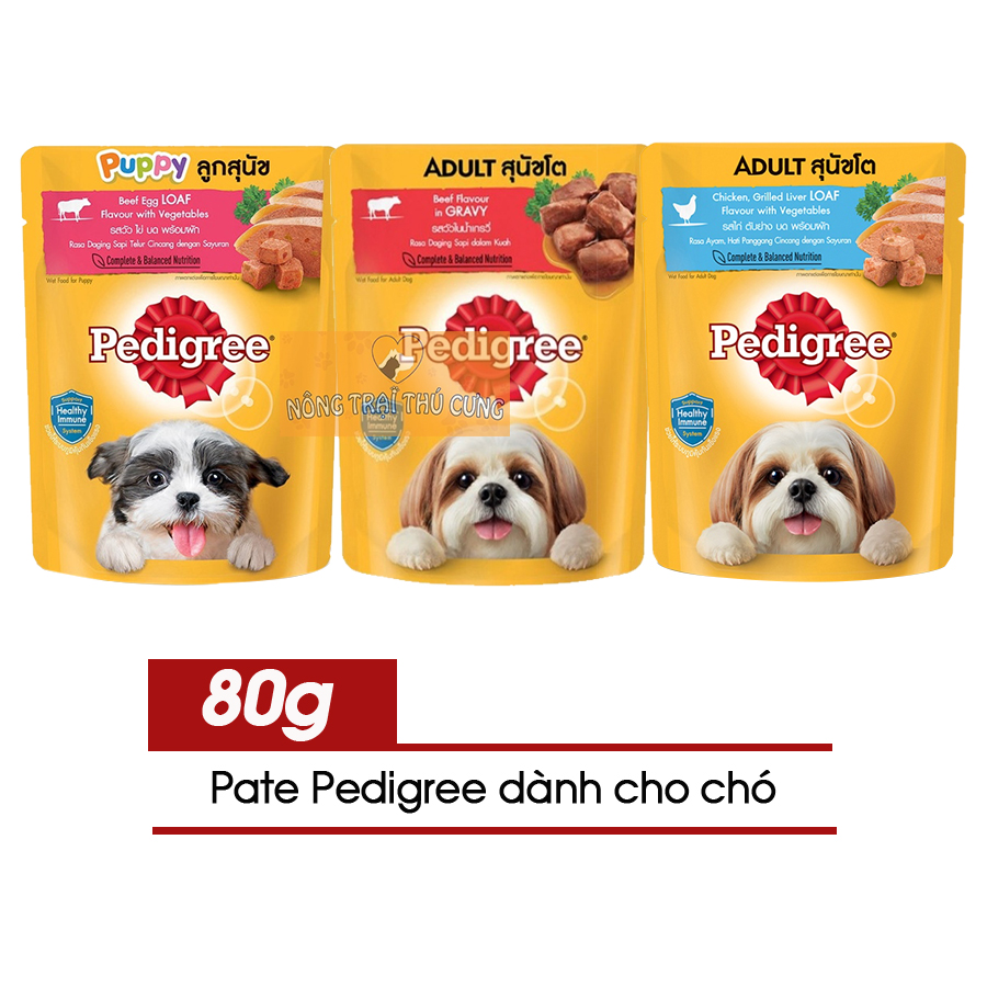 Gói pate/ sốt cho chó lớn pedigree 80gr - vị bò nướng nấu sốt -
