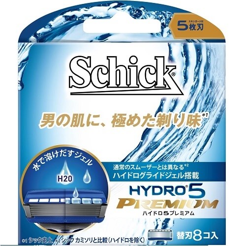 Vỉ 8 lưỡi dao cạo râu Schick Hydro 5 Premium - Japan