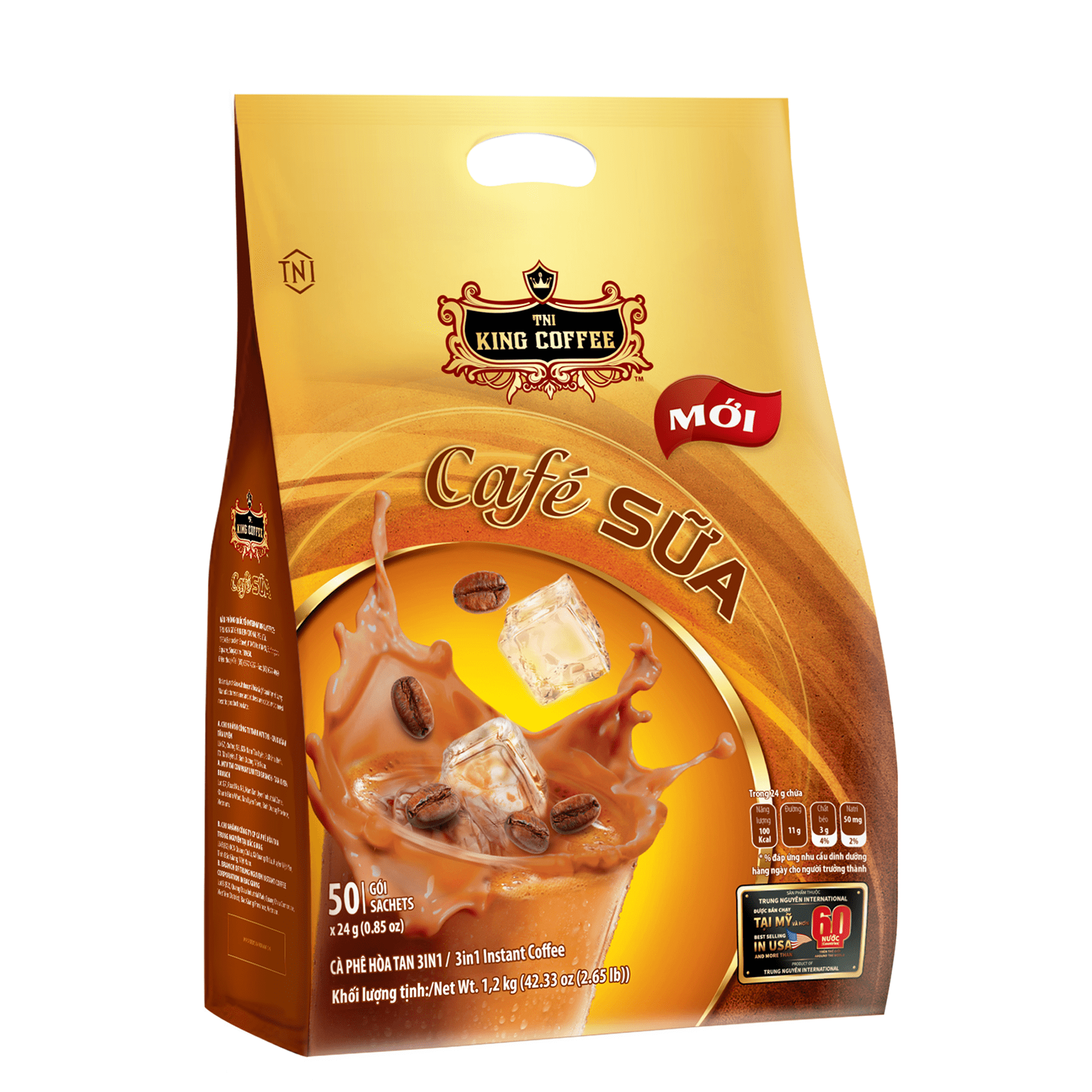 Cà Phê Sữa Hòa Tan 3IN1 KING COFFEE - Túi 50 gói x 24g