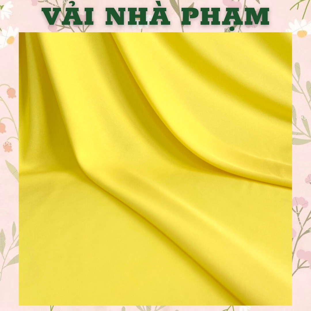 Vải lụa mango cát nền nhẹ tay màu vàng tươi-khổ 1.5m-vải nhà phạm