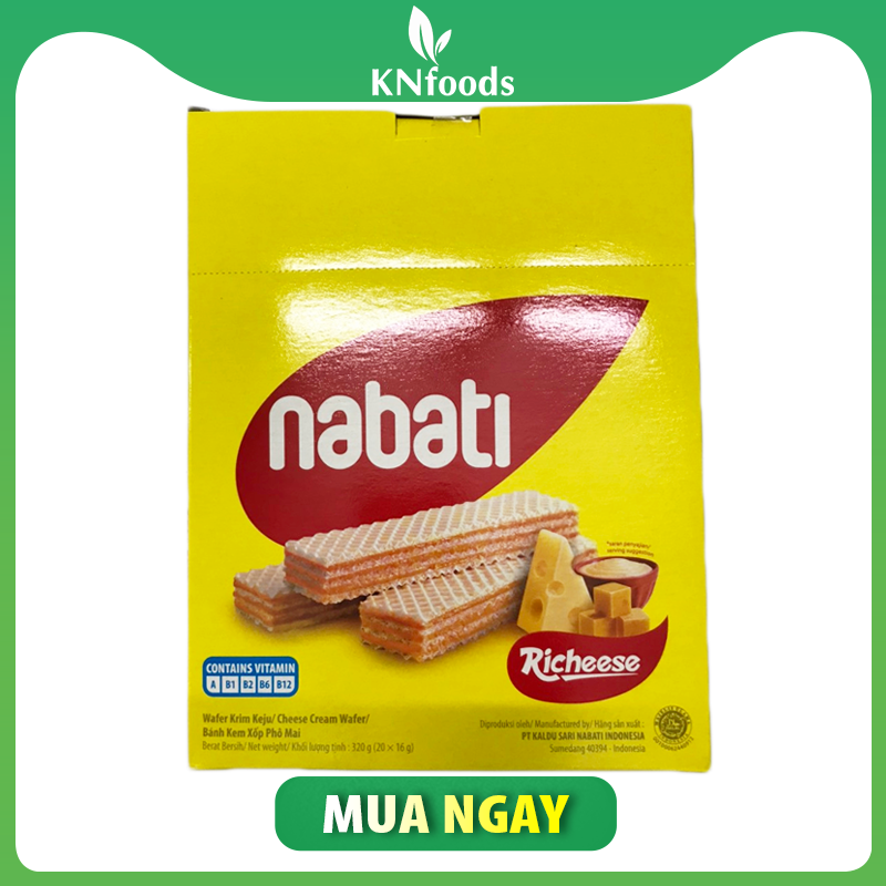 Bánh xốp nhân phô mai Nabati hộp 320g 20 cái x 16g