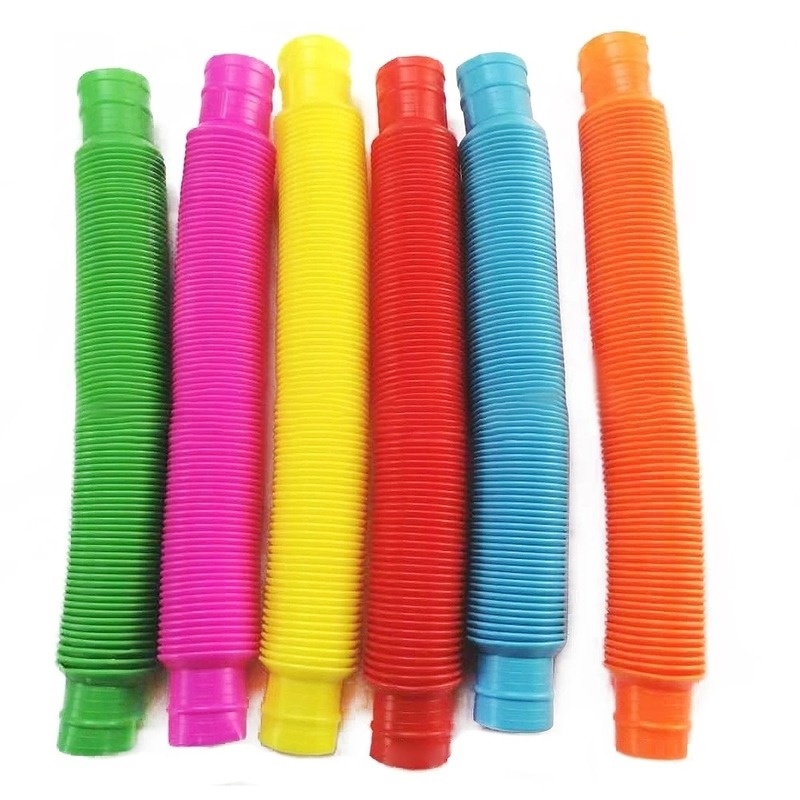 Colorful Pop It Fidget Plastic Pop Tube Coil Magical Toys Circle Funny