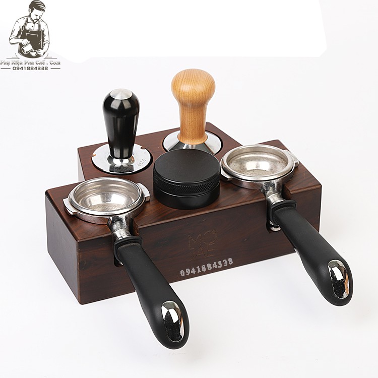 Tamper base gỗ óc chó - kệ gỗ lót temper