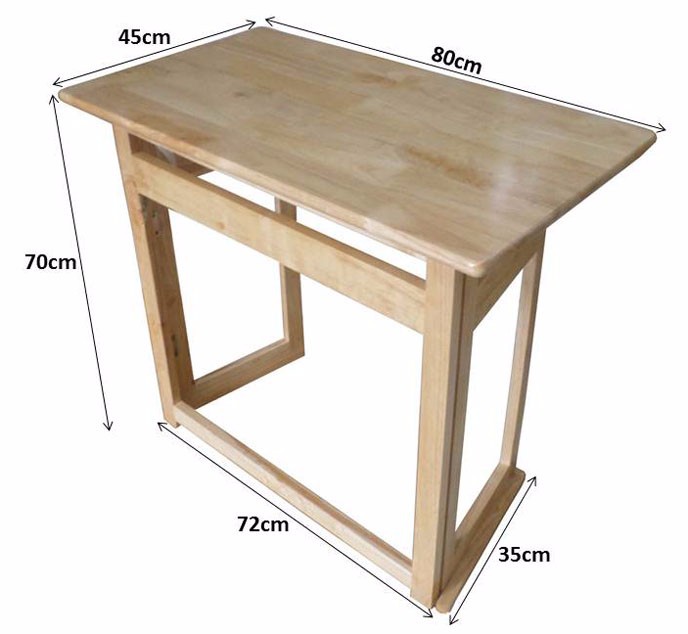 Bàn làm việc, bàn học xếp gọn thông minh bằng gỗ cao su - nội thất tc205