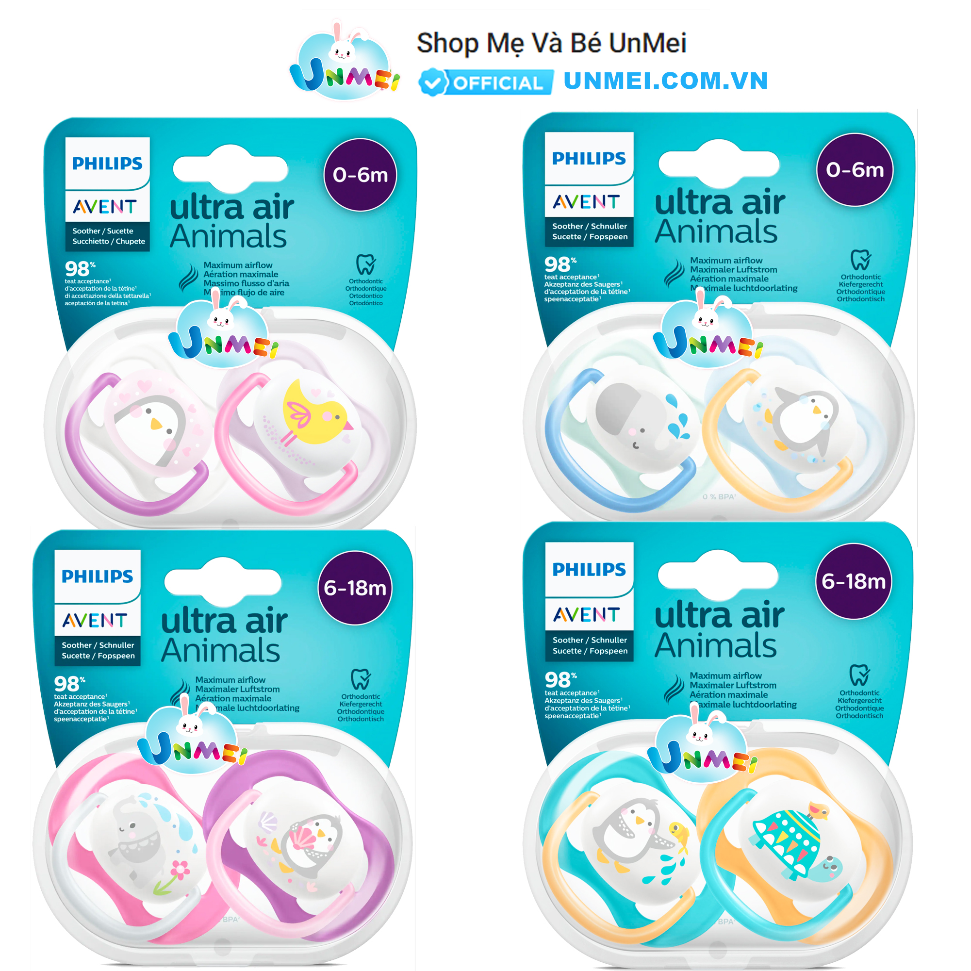 Ty ngậm thông khí Lime hiệu Philips Avent dành cho trẻ từ 0-6 Tháng, 6-18 tháng tuổi - Chính Hãng Sản Xuất Tại Hà Lan