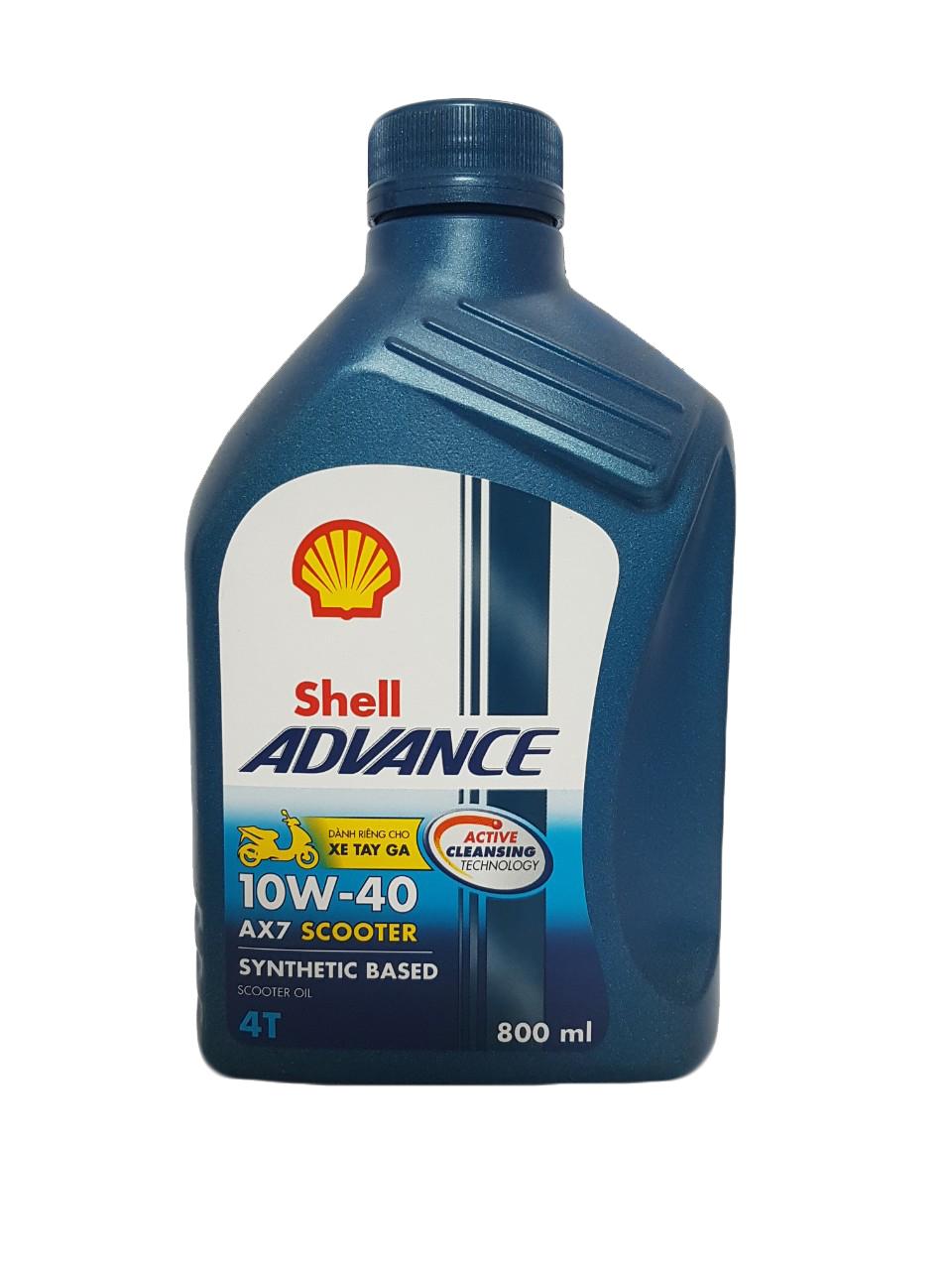 [HCM]Shell Advance AX7 Scooter 10W40 800ml - Nhớt cao cấp chuyên dụng cho xe tay ga 4 thì đời mới
