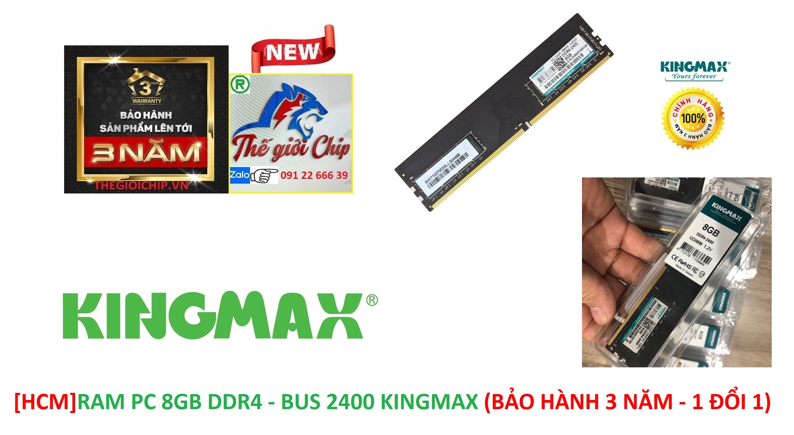Ram pc 8gb ddr4 - bus 2400 kingmax