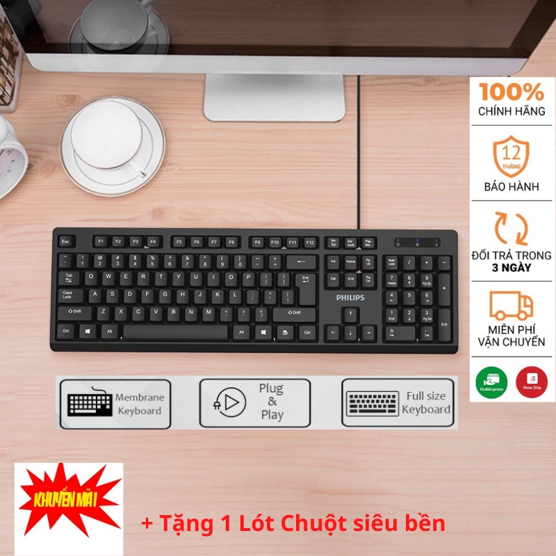 Bàn phím văn phòng 💖hàng mới- siêu bền 💖 bàn phím văn phòng/game philip c234