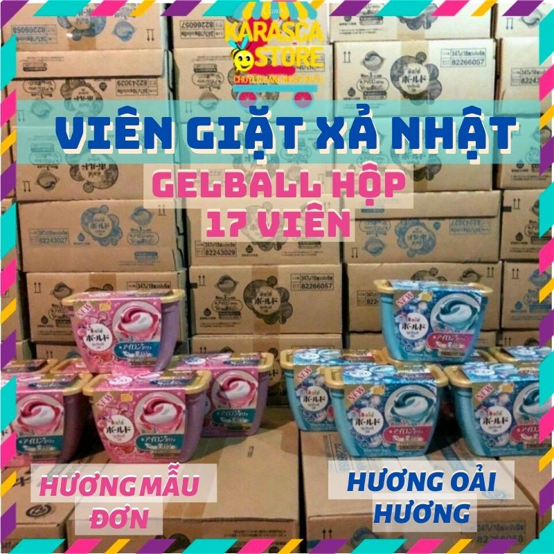 Viên Giặt Quần Áo,Viên Giặt Nhật Gelball Hộp 17 Viên,Viên Giặt Xả Tiện Lợi Cho Áo Quần Thơm Ngát