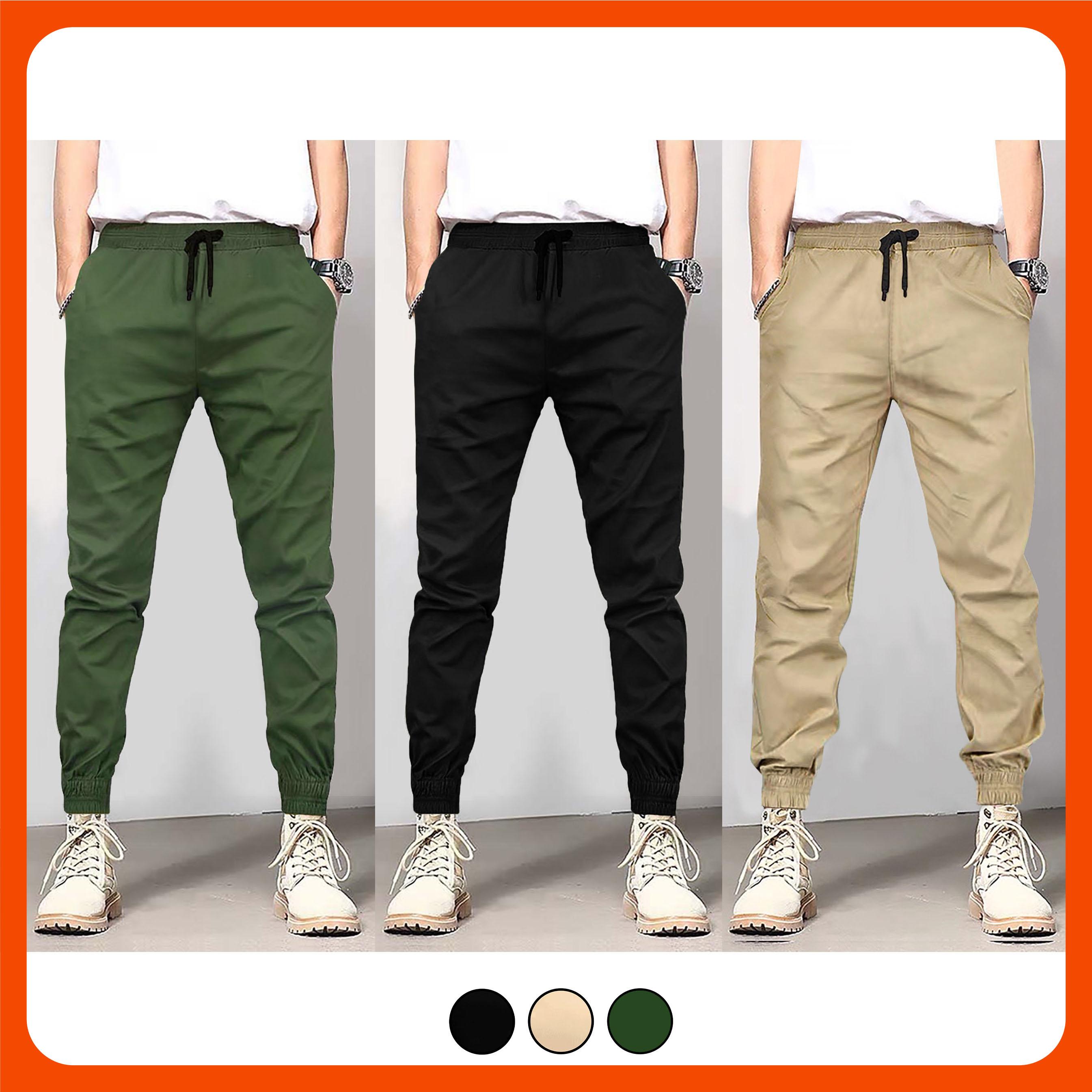 Quần jogger Kaki Thêm Màu Trơn Cơ Bản Hot Trend